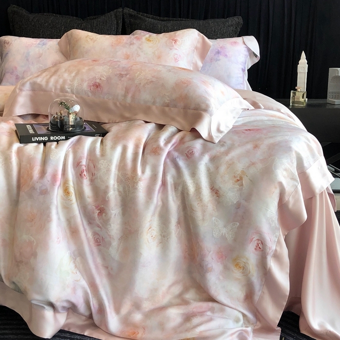 91家纺网 家纺一手货源 找家纺 （总）佳汐蓝家纺 2025春夏臻品60兰精天丝四件套-露华