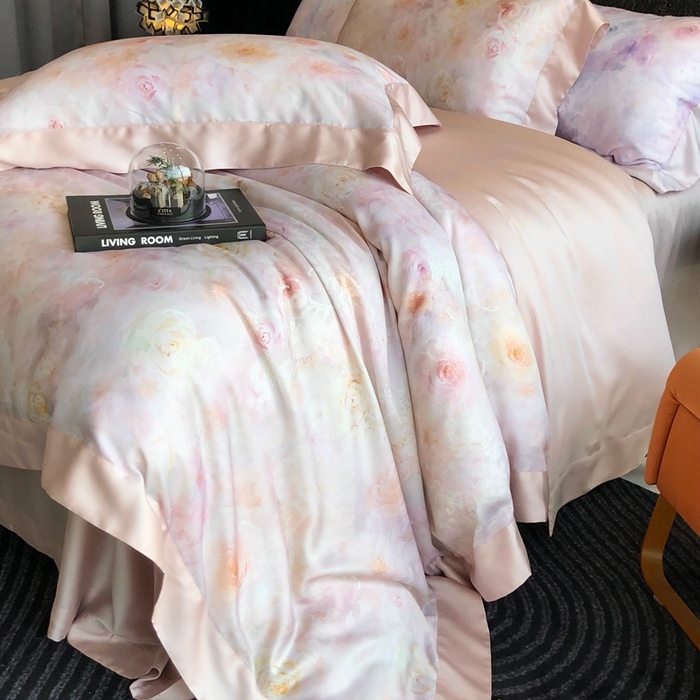 91家纺网 家纺一手货源 找家纺 （总）佳汐蓝家纺 2025春夏臻品60兰精天丝四件套-露华