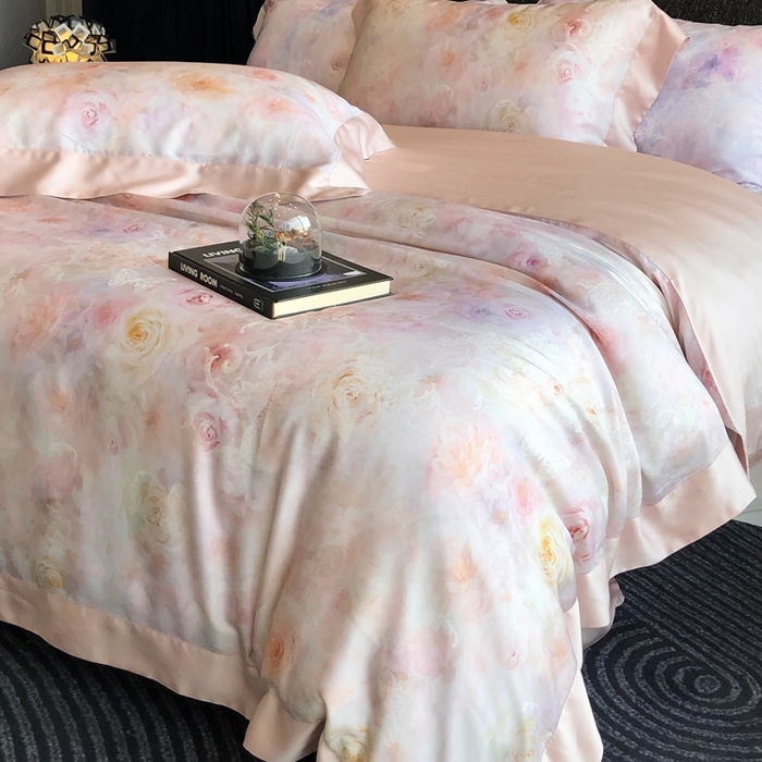 91家纺网 家纺一手货源 找家纺 （总）佳汐蓝家纺 2025春夏臻品60兰精天丝四件套-露华