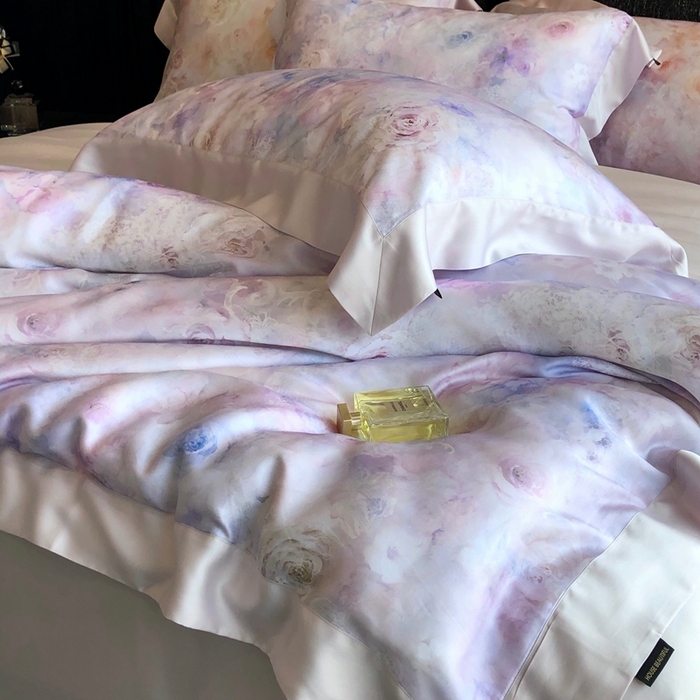 91家纺网 家纺一手货源 找家纺 佳汐蓝家纺 2025春夏臻品60兰精天丝四件套-露华 露华-紫色