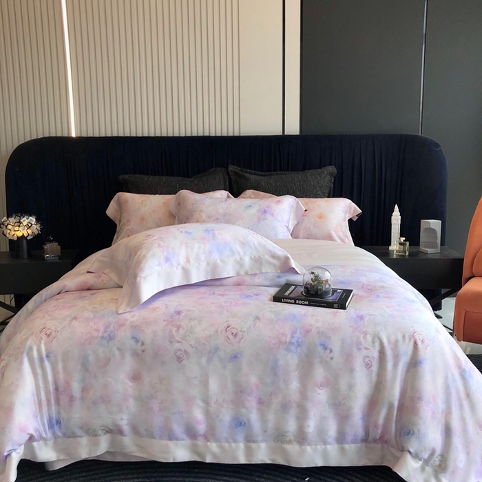 佳汐蓝家纺 2025春夏臻品60兰精天丝四件套-露华 露华-紫色