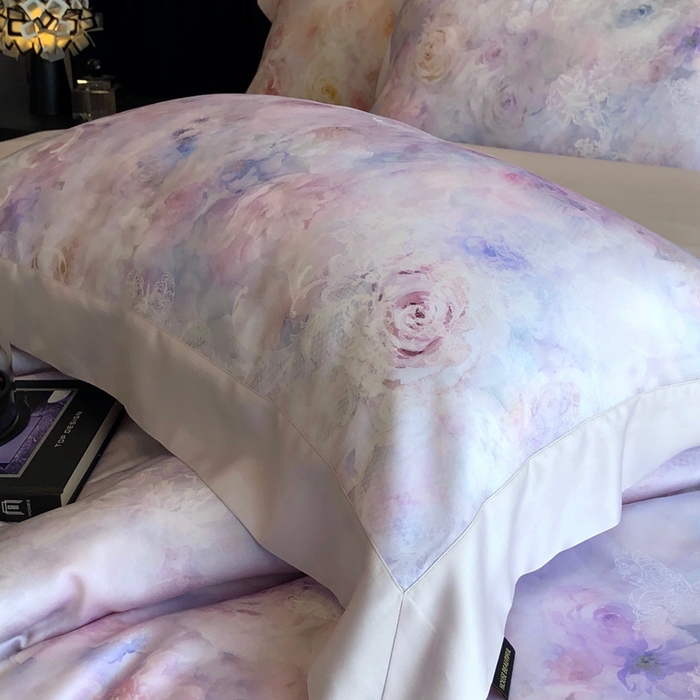 91家纺网 家纺一手货源 找家纺 佳汐蓝家纺 2025春夏臻品60兰精天丝四件套-露华 露华-紫色