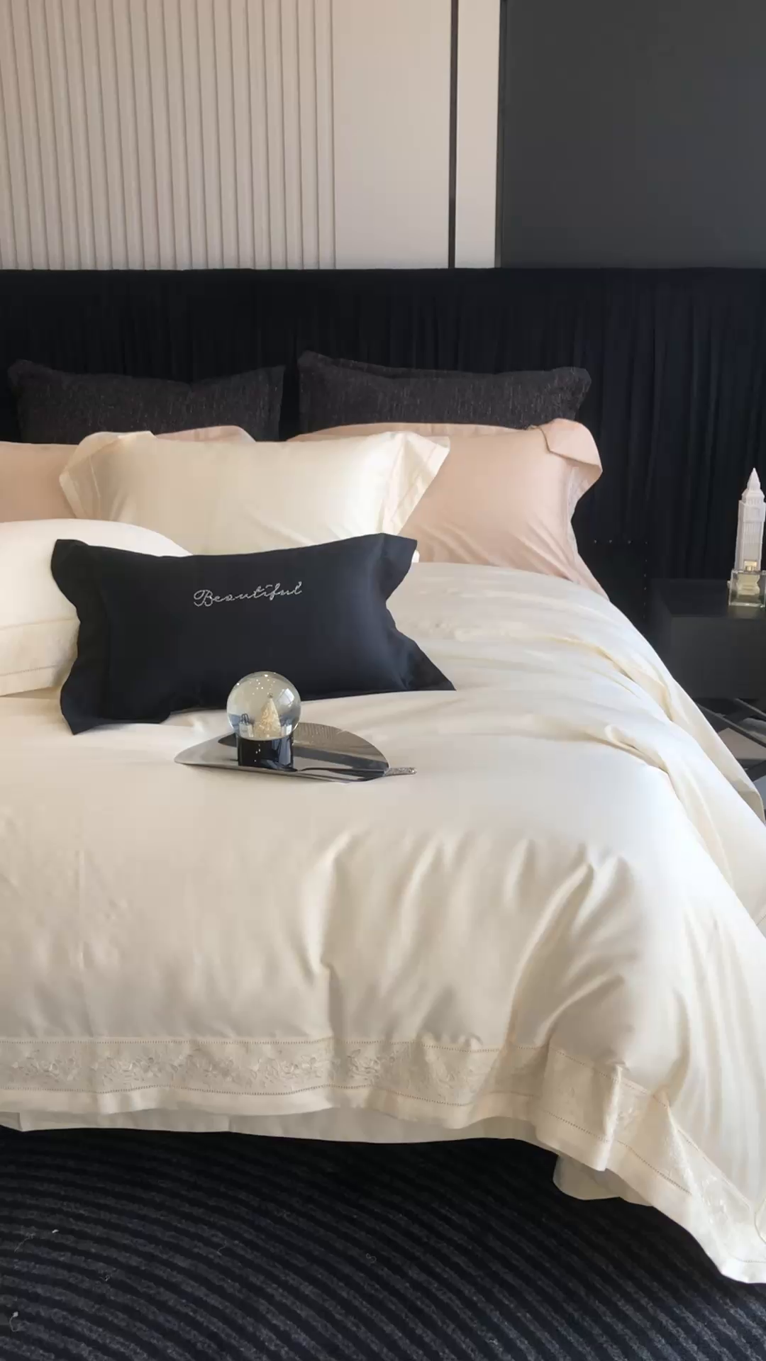 91家纺网 家纺一手货源 找家纺 佳汐蓝家纺 2025春夏臻品100S CR工艺澳棉四件套-帝普露 帝普露-米白色