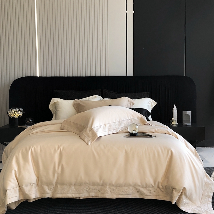 佳汐蓝家纺 2025春夏臻品100S CR工艺澳棉四件套-帝普露 帝普露-香槟色