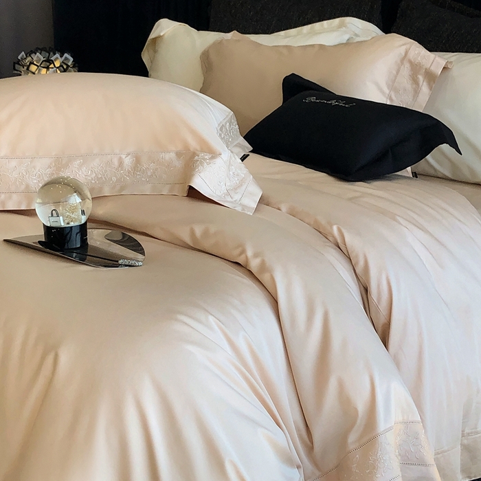 91家纺网 家纺一手货源 找家纺 佳汐蓝家纺 2025春夏臻品100S CR工艺澳棉四件套-帝普露 帝普露-香槟色