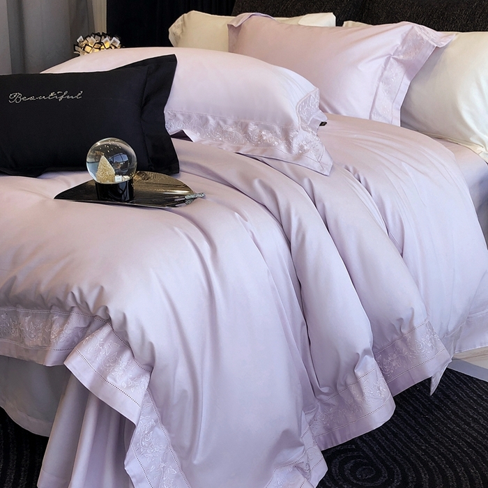 91家纺网 家纺一手货源 找家纺 佳汐蓝家纺 2025春夏臻品100S CR工艺澳棉四件套-帝普露 帝普露-紫色