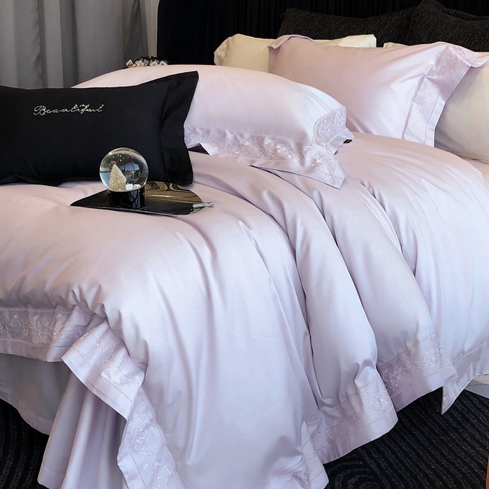 91家纺网 家纺一手货源 找家纺 佳汐蓝家纺 2025春夏臻品100S CR工艺澳棉四件套-帝普露 帝普露-紫色