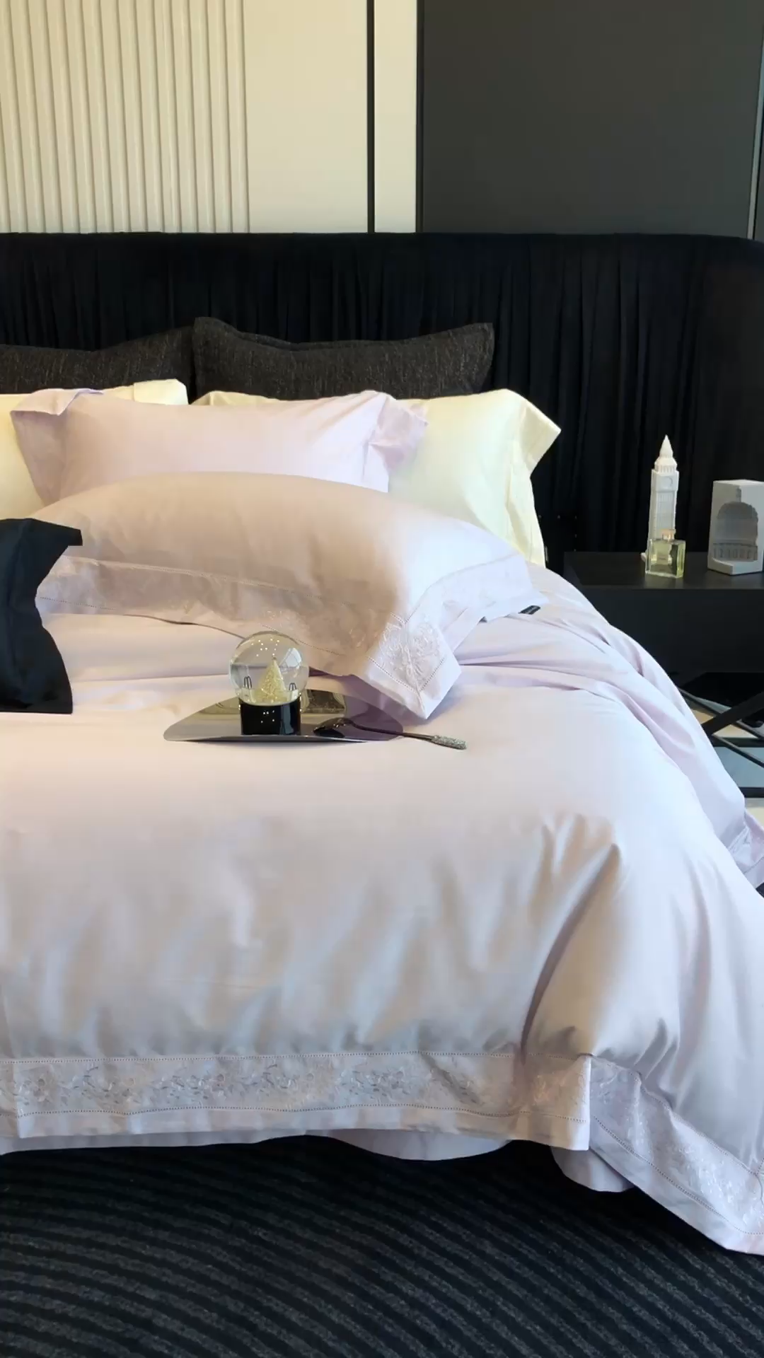 91家纺网 家纺一手货源 找家纺 佳汐蓝家纺 2025春夏臻品100S CR工艺澳棉四件套-帝普露 帝普露-紫色