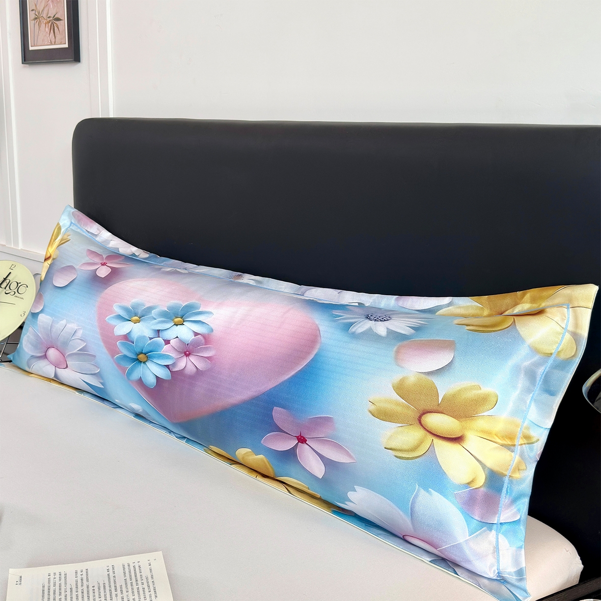 91家纺网 家纺一手货源 找家纺 乐居家纺 2025新款凉感高密冰丝双人印花枕套+内芯 倾心