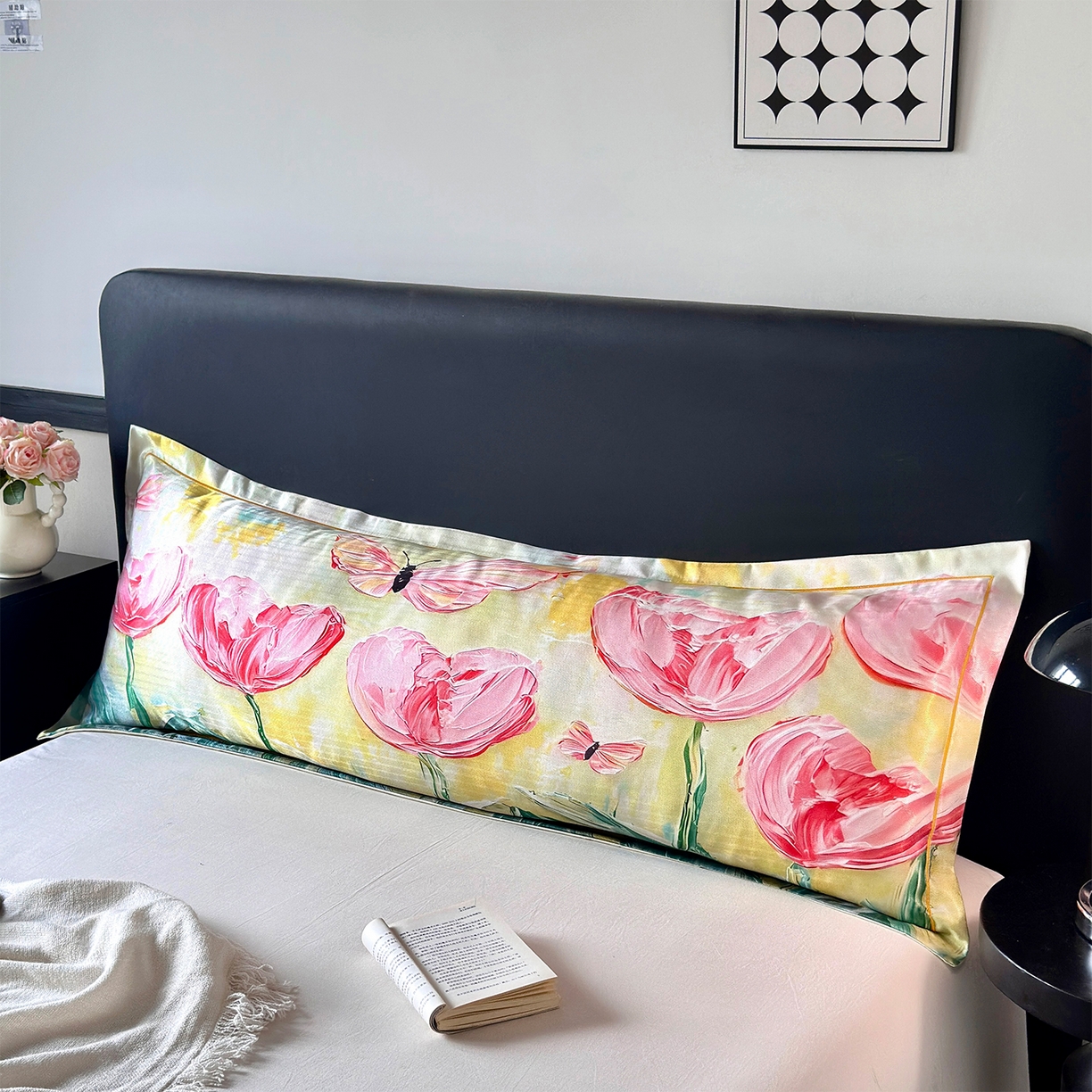 91家纺网 家纺一手货源 找家纺 （总）乐居家纺 2025新款凉感高密冰丝双人印花枕套+内芯