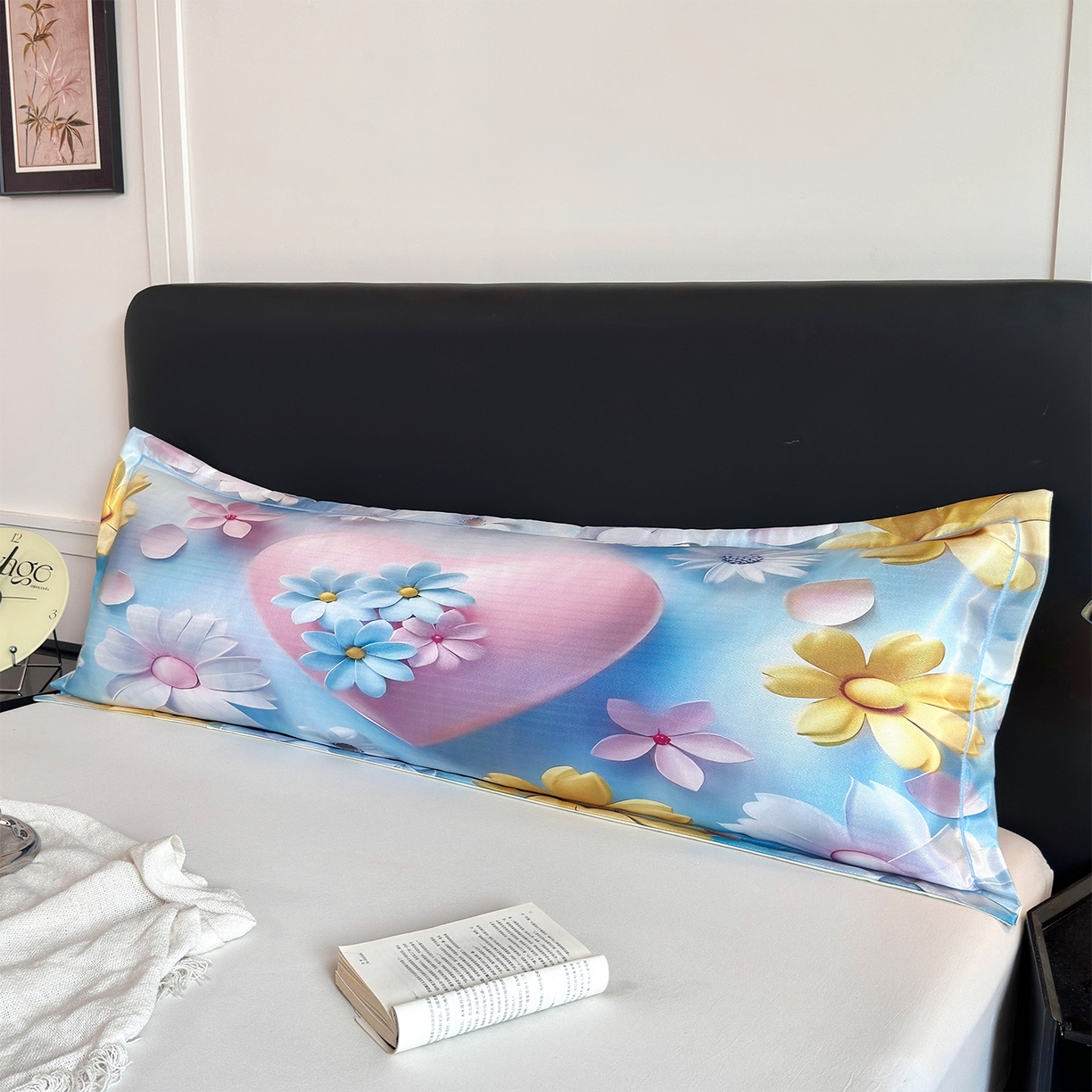 91家纺网 家纺一手货源 找家纺 乐居家纺 2025新款凉感高密冰丝双人印花枕套+内芯 倾心