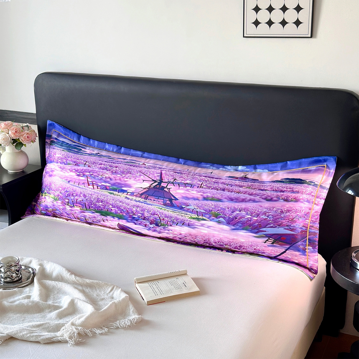 91家纺网 家纺一手货源 找家纺 （总）乐居家纺 2025新款凉感高密冰丝双人印花枕套+内芯