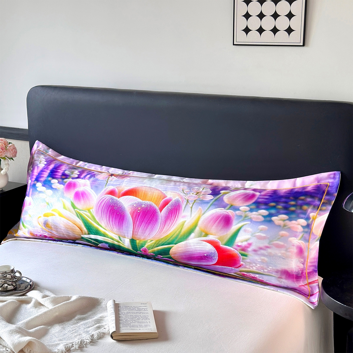 91家纺网 家纺一手货源 找家纺 （总）乐居家纺 2025新款凉感高密冰丝双人印花枕套+内芯