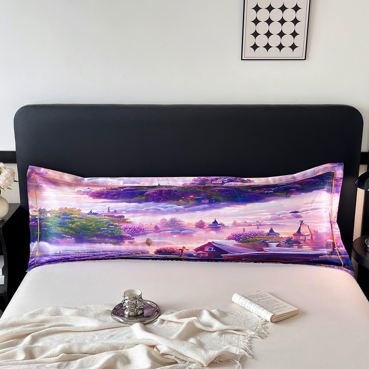 91家纺网 家纺一手货源 找家纺 （总）乐居家纺 2025新款凉感高密冰丝双人印花枕套+内芯