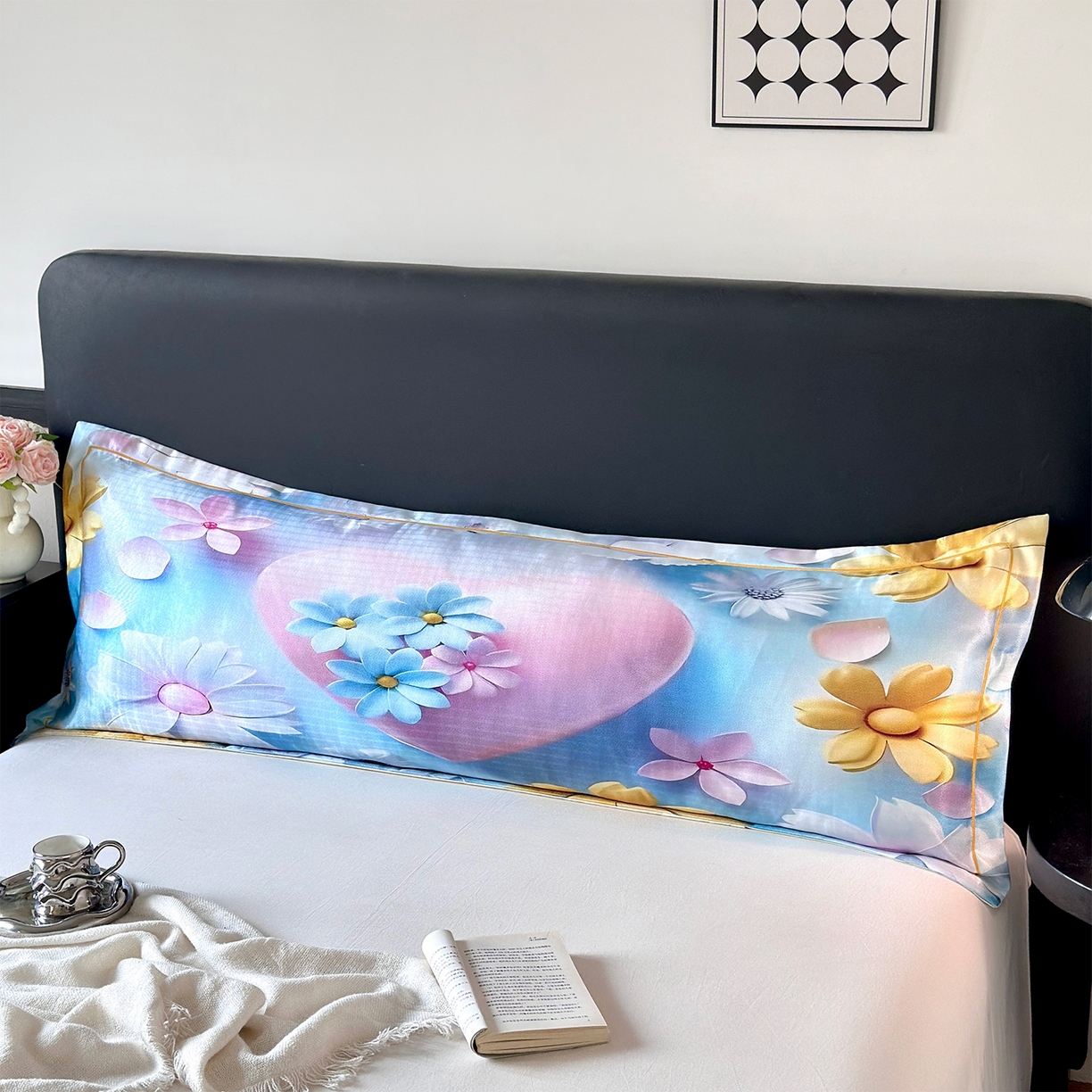 91家纺网 家纺一手货源 找家纺 （总）乐居家纺 2025新款凉感高密冰丝双人印花枕套+内芯