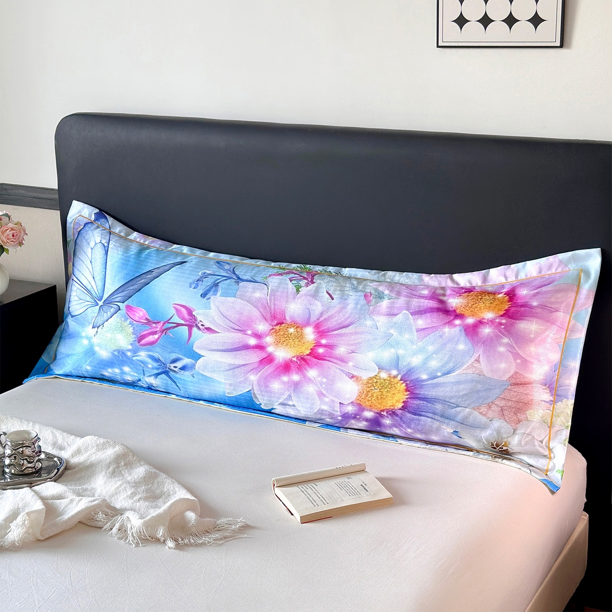 91家纺网 家纺一手货源 找家纺 （总）乐居家纺 2025新款凉感高密冰丝双人印花枕套+内芯