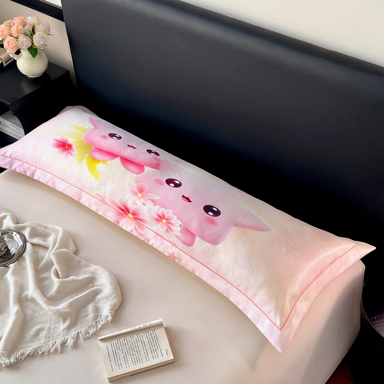 91家纺网 家纺一手货源 找家纺 乐居家纺 2025新款凉感高密冰丝双人印花枕套+内芯 海宝宝