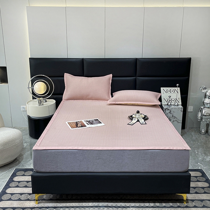 91家纺网 家纺一手货源 找家纺 乐居家纺 2025新款3D凉豆豆床凉席系列 粉色