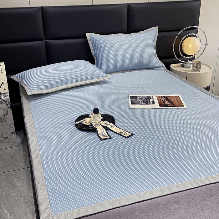 91家纺网 家纺一手货源 找家纺 乐居家纺 2025新款3D凉豆豆床凉席系列 蓝色