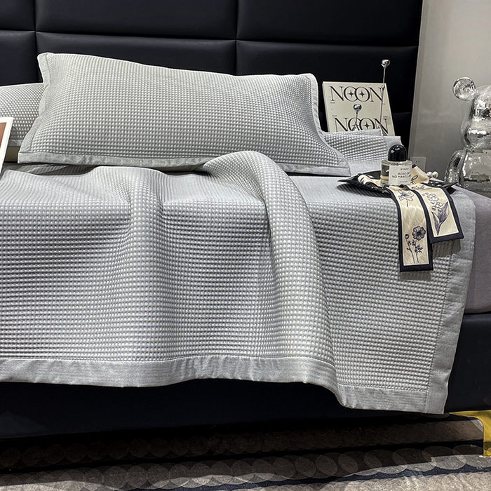 91家纺网 家纺一手货源 找家纺 乐居家纺 2025新款3D凉豆豆床凉席系列 灰色