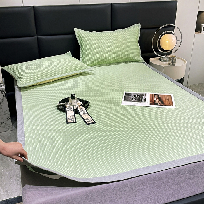 91家纺网 家纺一手货源 找家纺 乐居家纺 2025新款3D凉豆豆床凉席系列 绿色