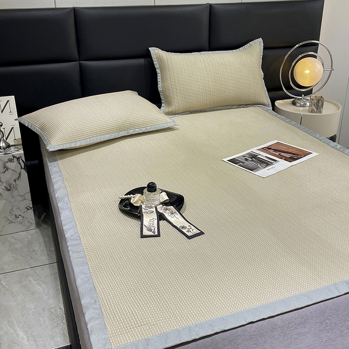 91家纺网 家纺一手货源 找家纺 乐居家纺 2025新款3D凉豆豆床凉席系列 卡其