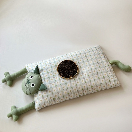 91家纺网 家纺一手货源 找家纺 （总）亦帆枕芯  2025新款哇噻猫-理想猫全棉纯棉双层纱甜荞麦枕芯卡通儿童学生成人护颈枕