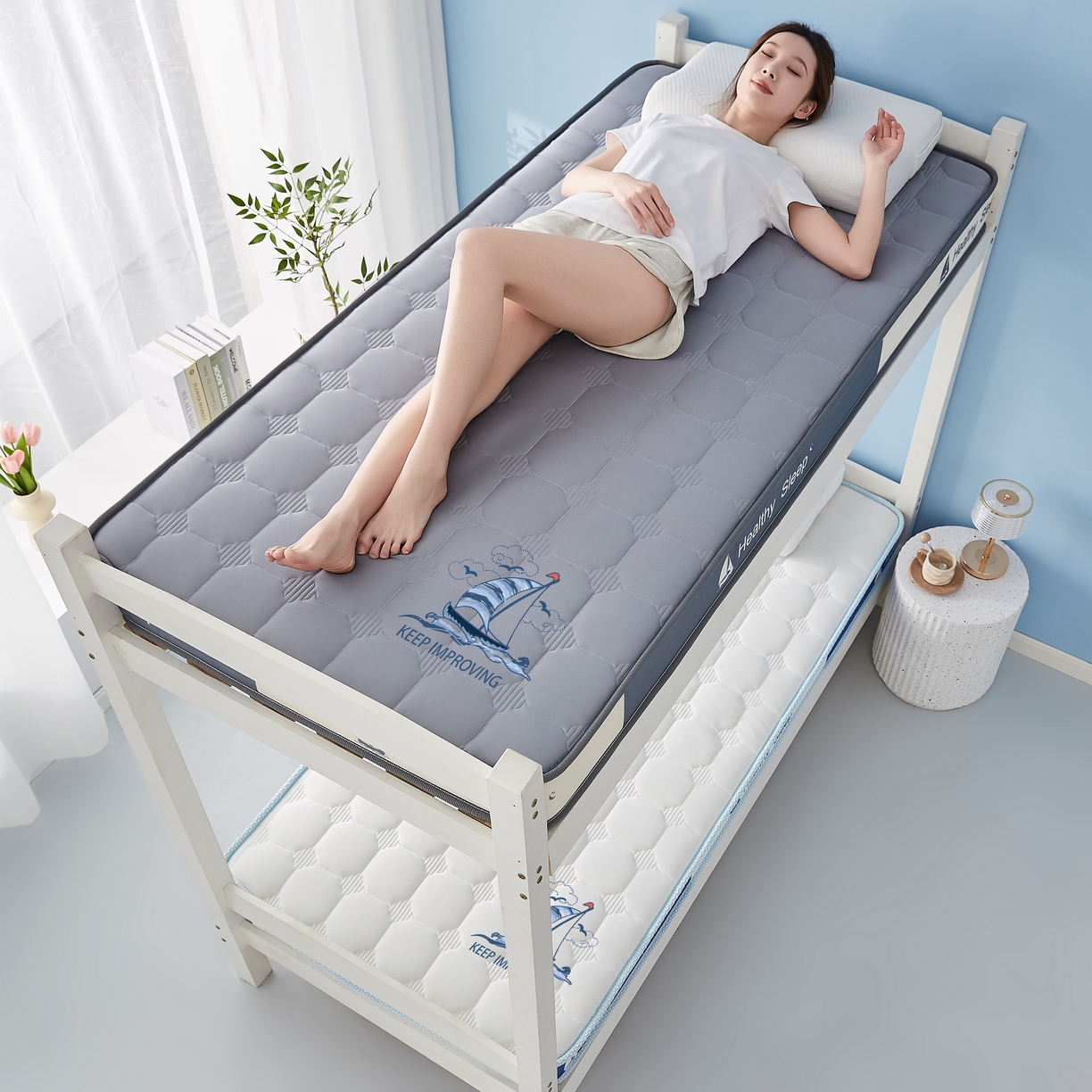 91家纺网 家纺一手货源 找家纺 （总）艺博床垫 2025新款一帆风顺帆船标学生床垫