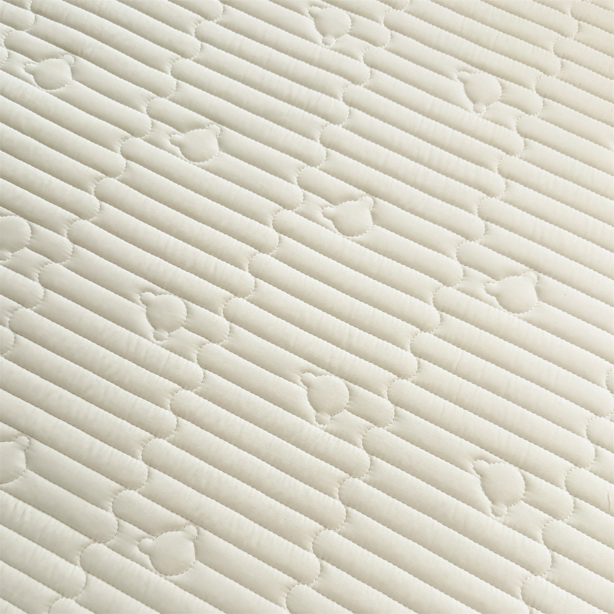 91家纺网 家纺一手货源 找家纺 雯豆家纺 2025新款学生宿舍夹棉床褥薄垫子上下铺床单人床护垫 爱心熊-床褥款月光白