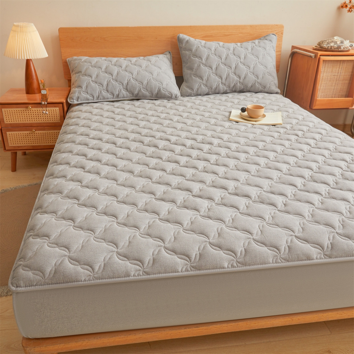 91家纺网 家纺一手货源 找家纺 （总）多谷家纺 2025新款纯棉色织大豆夹棉床笠