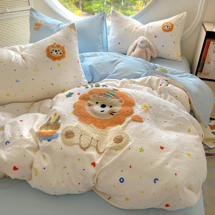 91家纺网 家纺一手货源 找家纺 （总）百寐 2025新款亲肤柔软水洗棉卡通可爱学生季宿舍床三四件套非全棉毛巾绣