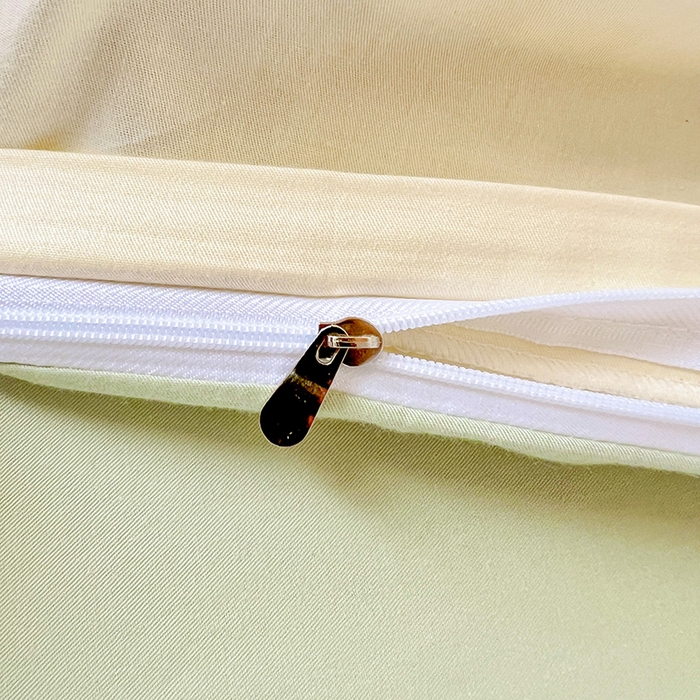 91家纺网 家纺一手货源 找家纺 泽西家纺 2025新款A类加密全棉40支13376简约风宿舍双拼纯色纯棉学生三件套 米黄+橄榄绿