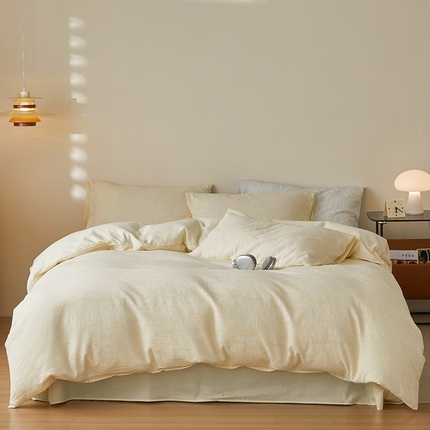 91家纺网 家纺一手货源 找家纺 （总）静家居-简约原创家纺 2025新款全棉穿绳工艺大提花四件套-风格2