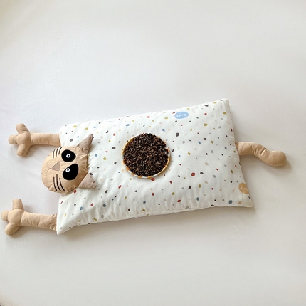 91家纺网 家纺一手货源 找家纺 （总）亦帆枕芯  2025新款哇噻猫-理想猫全棉纯棉双层纱甜荞麦枕芯卡通儿童学生成人护颈枕