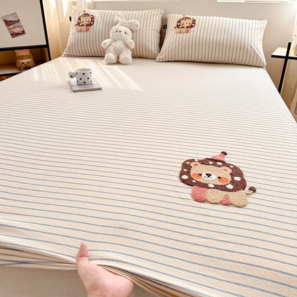 91家纺网 家纺一手货源 找家纺 （总）乐美家纺 2025秋冬新款全棉色织水洗棉床笠三件套系列