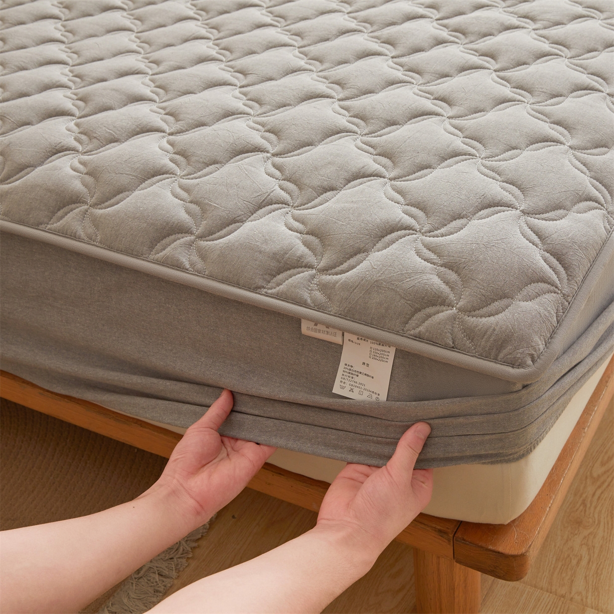 91家纺网 家纺一手货源 找家纺 （总）多谷家纺 2025新款纯棉色织大豆夹棉床笠