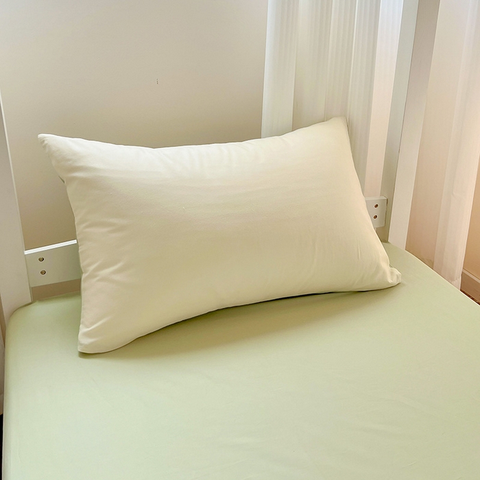 91家纺网 家纺一手货源 找家纺 泽西家纺 2025新款A类加密全棉40支13376简约风宿舍双拼纯色纯棉学生三件套 米黄+橄榄绿