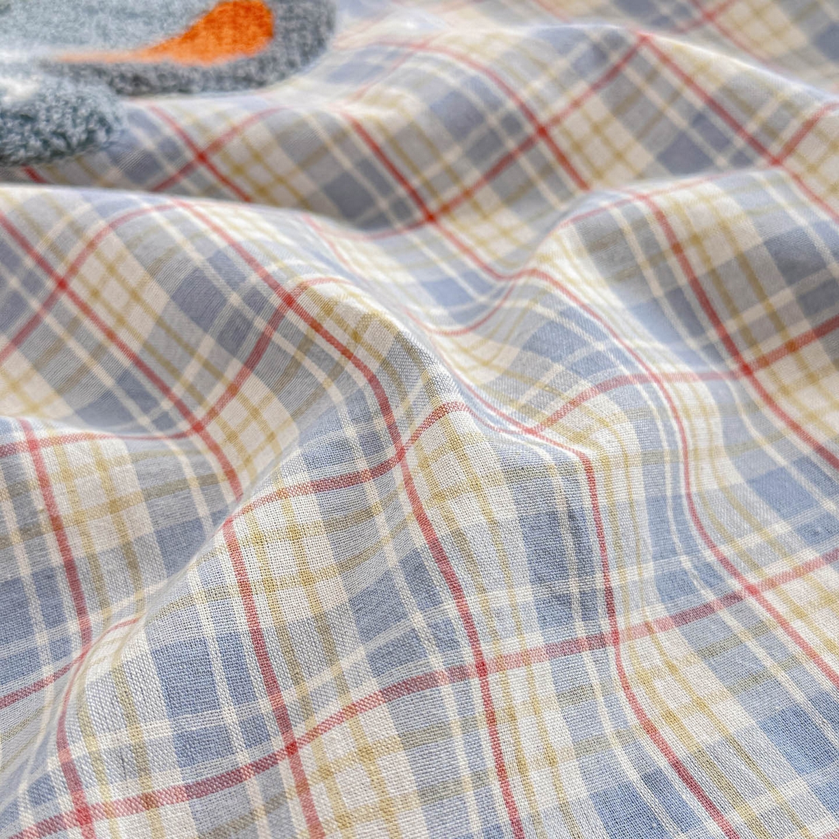 91家纺网 家纺一手货源 找家纺 乐美家纺 2025秋冬新款全棉色织水洗棉床笠三件套系列 吨吨象