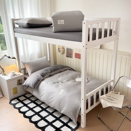 91家纺网 家纺一手货源 找家纺 （总）曼之夏 2025新款全棉拼色纯色宿舍学生三件套