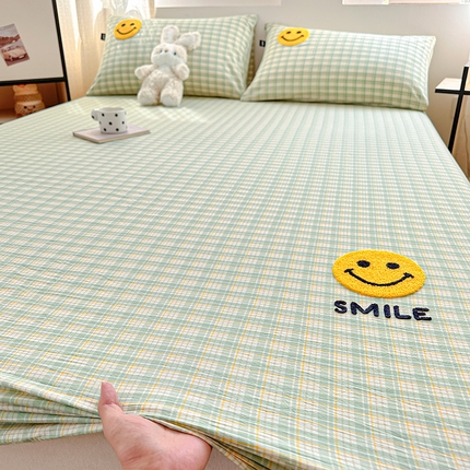 91家纺网 家纺一手货源 找家纺 （总）乐美家纺 2025秋冬新款全棉色织水洗棉床笠三件套系列