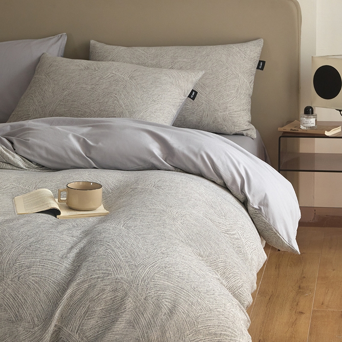 91家纺网 家纺一手货源 找家纺 乐美家纺 2025秋冬新款三层纱大提花系列四件套 伯尔纳-黑