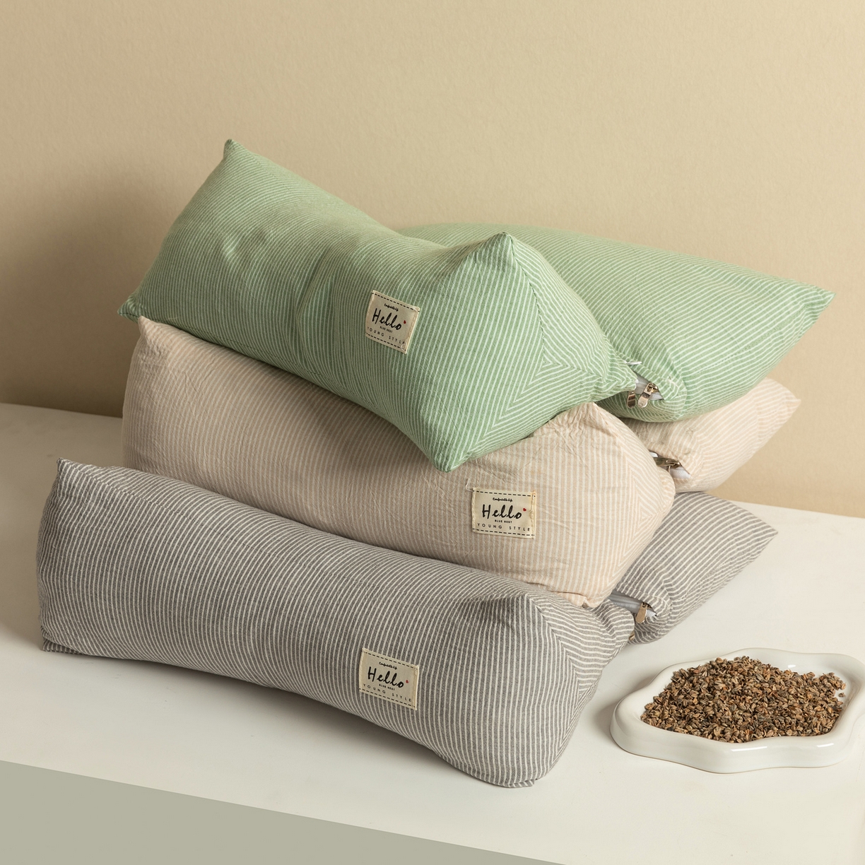 91家纺网 家纺一手货源 找家纺 （总）芯奇想 2025新款KBX全棉二合一荞麦枕枕头枕芯