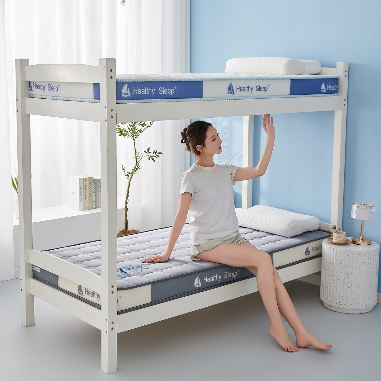 91家纺网 家纺一手货源 找家纺 艺博床垫 2025新款一帆风顺帆船标学生床垫 一帆风顺帆船标灰色