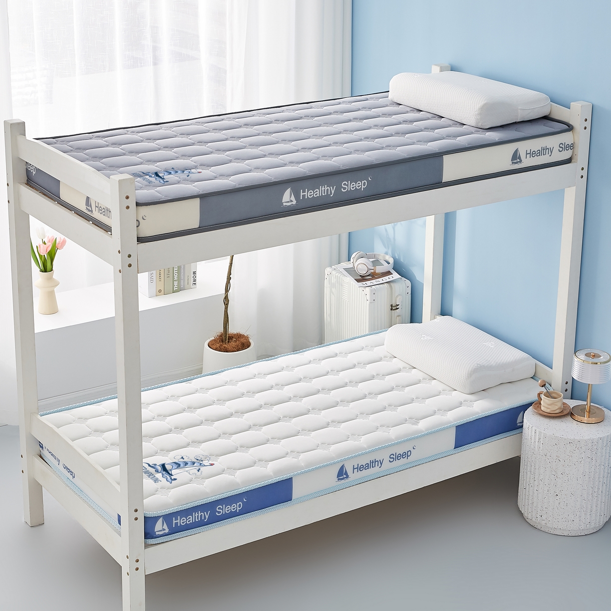 91家纺网 家纺一手货源 找家纺 艺博床垫 2025新款一帆风顺帆船标学生床垫 一帆风顺帆船标白色