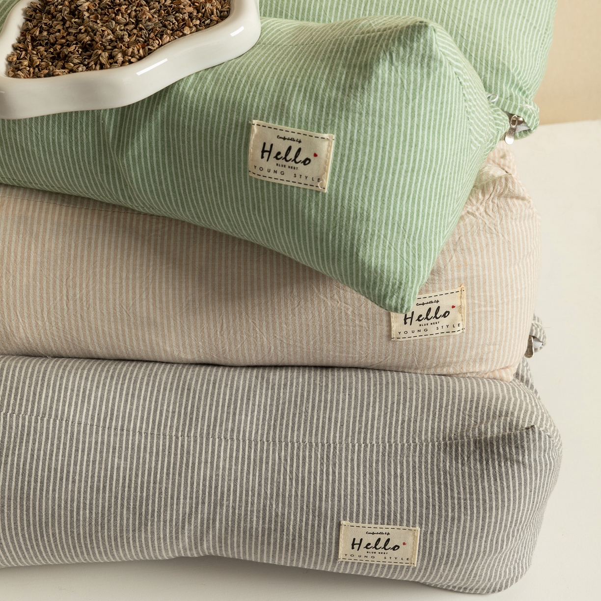 91家纺网 家纺一手货源 找家纺 （总）芯奇想 2025新款KBX全棉二合一荞麦枕枕头枕芯