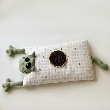 91家纺网 家纺一手货源 找家纺 （总）亦帆枕芯  2025新款哇噻猫-理想猫全棉纯棉双层纱甜荞麦枕芯卡通儿童学生成人护颈枕