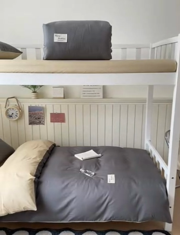 91家纺网 家纺一手货源 找家纺 （总）曼之夏 2025新款全棉拼色纯色宿舍学生三件套