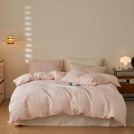 91家纺网 家纺一手货源 找家纺 （总）静家居-简约原创家纺 2025新款全棉穿绳工艺大提花四件套-风格2