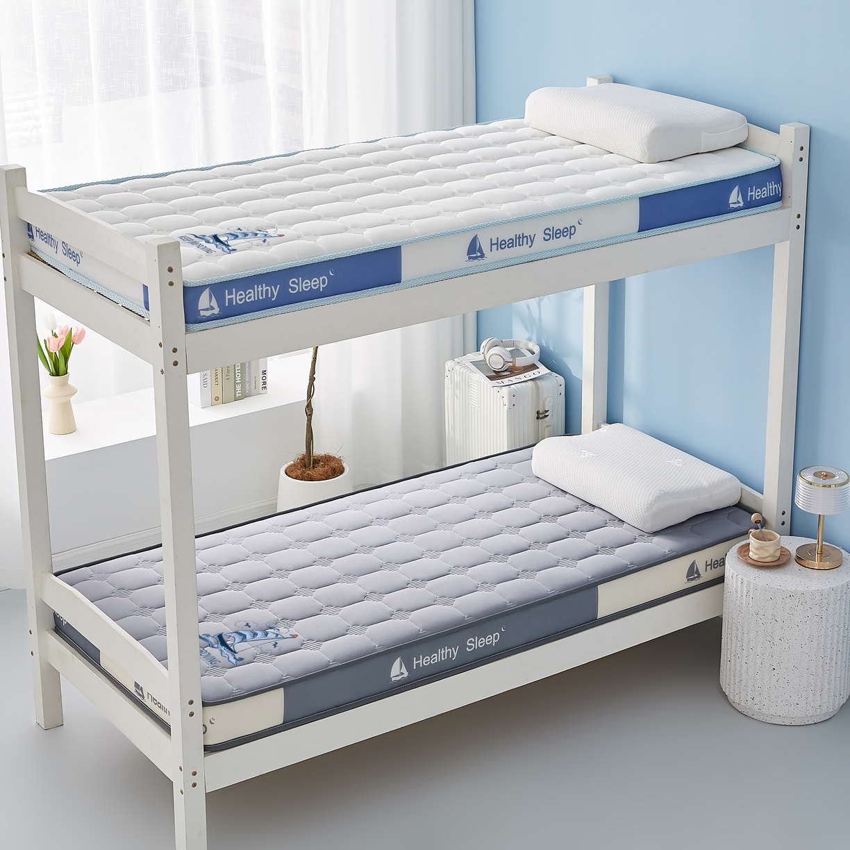 91家纺网 家纺一手货源 找家纺 艺博床垫 2025新款一帆风顺帆船标学生床垫 一帆风顺帆船标灰色