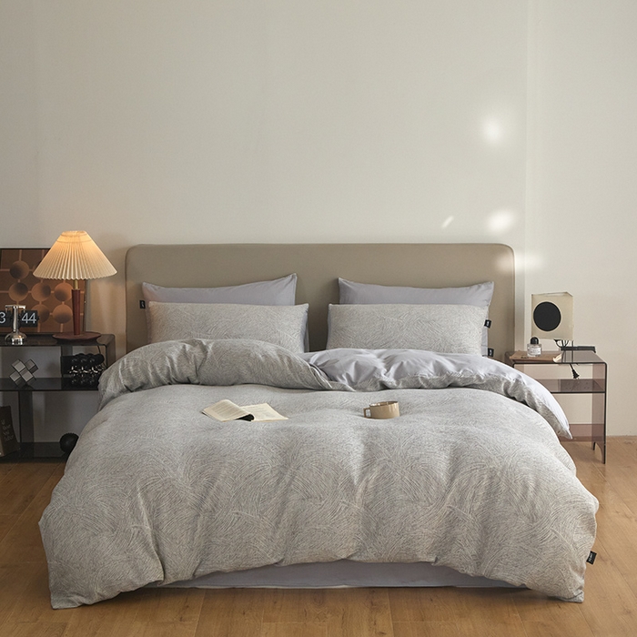 91家纺网 家纺一手货源 找家纺 乐美家纺 2025秋冬新款三层纱大提花系列四件套 伯尔纳-黑